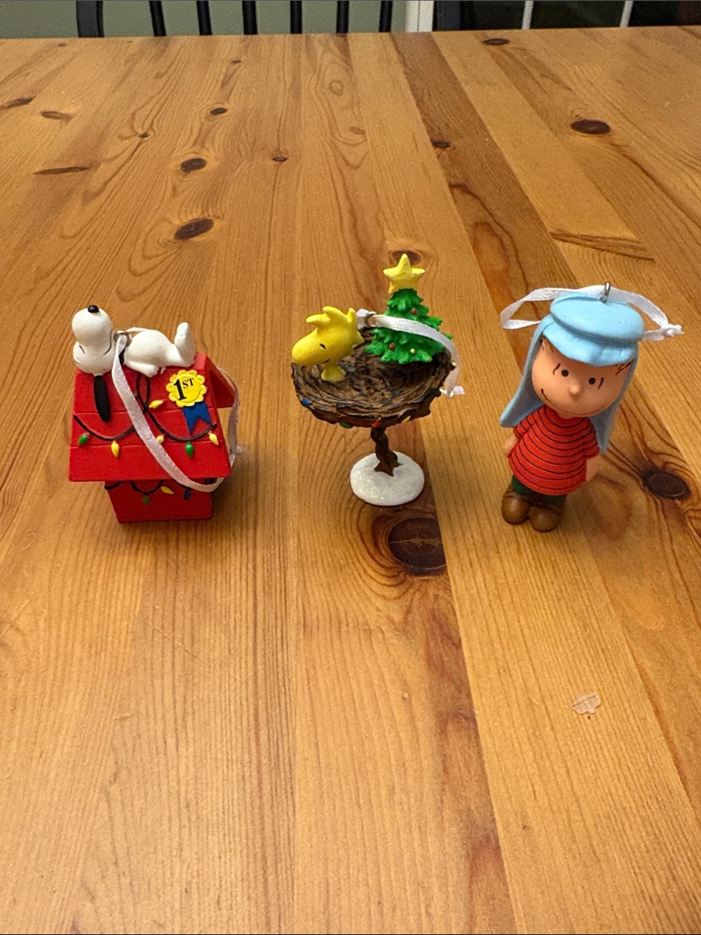 Peanuts Charlie Brown & Snoopy Holiday Ornament Set - Red, Yellow, Blue